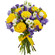 букет желтых роз и синих ирисов. Таджикистан